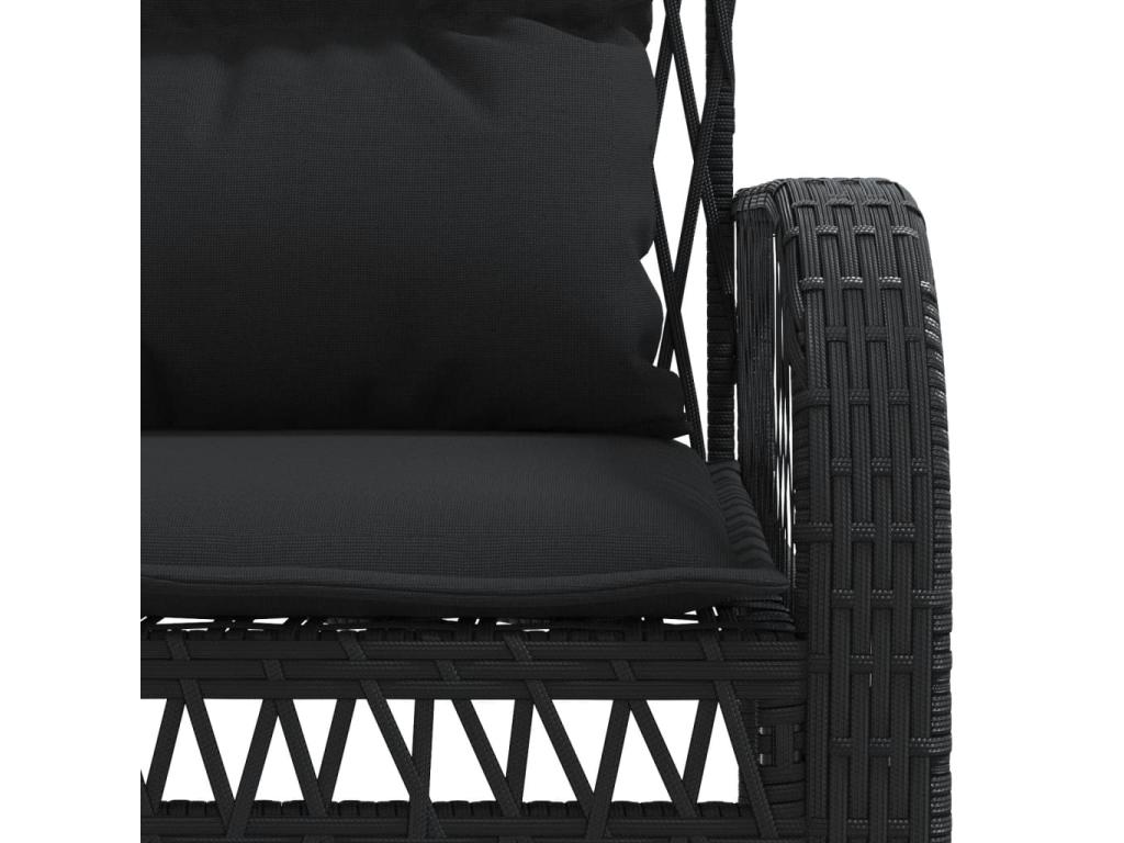 Black Woven Resin Wicker Outdoor Furniture Set - dlz1766461106566