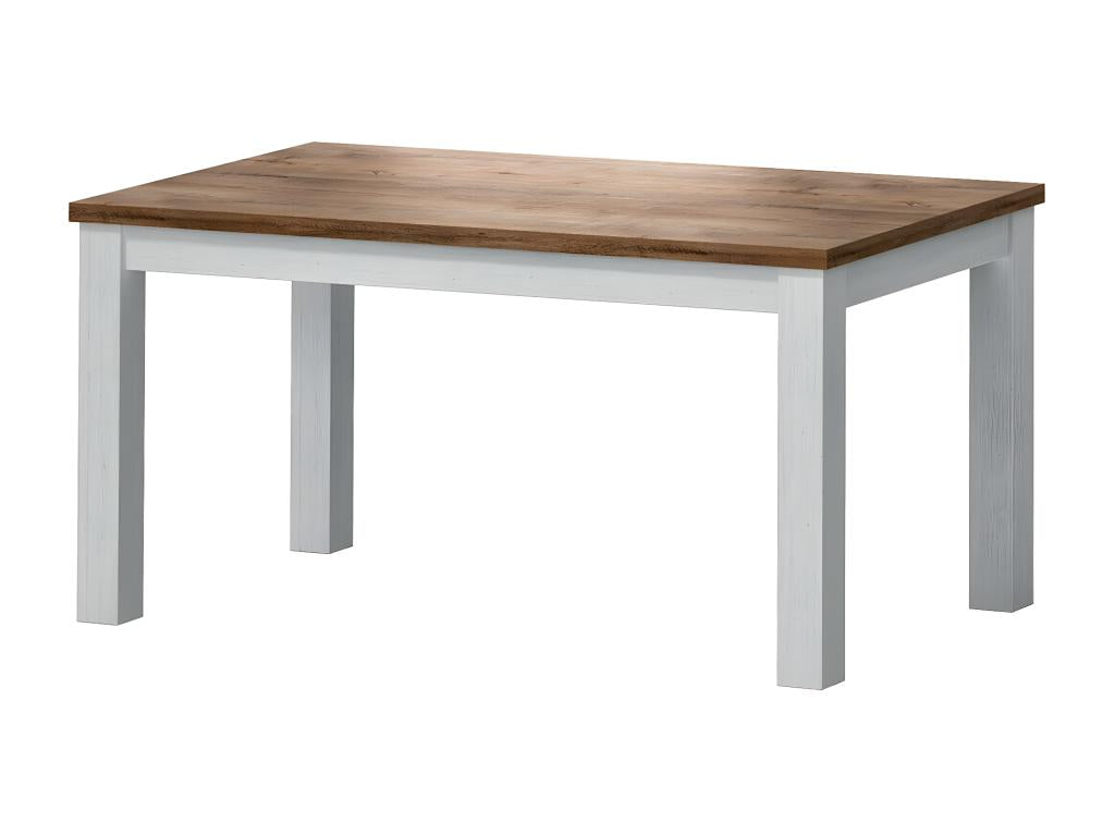 Brown Oak Wood Table, 80 x 90 x 160 cm
