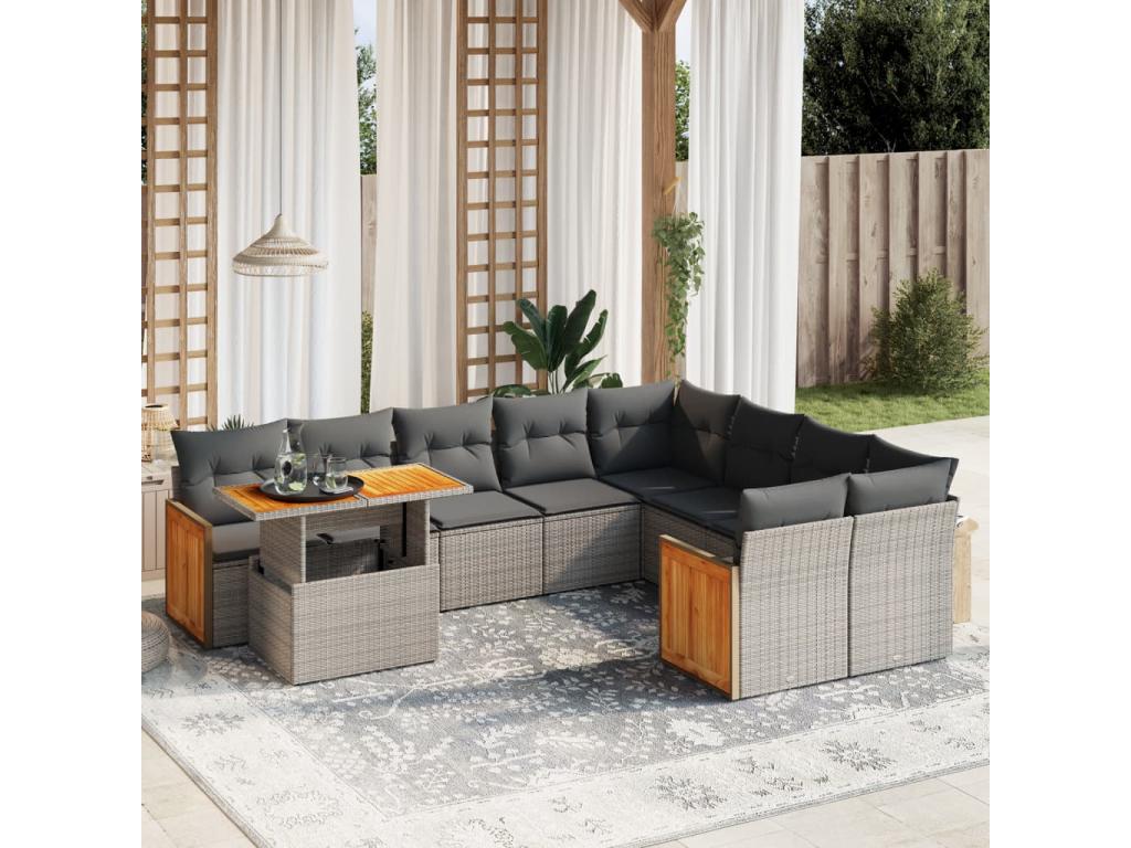 Gray Woven Resin Wicker Outdoor Furniture Set - dlz1766461316600