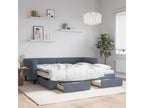 Gray Velvet Bed, 90 x 200 cm