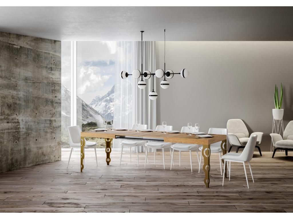 Brown Oak Wood Table, 90 x 160 cm