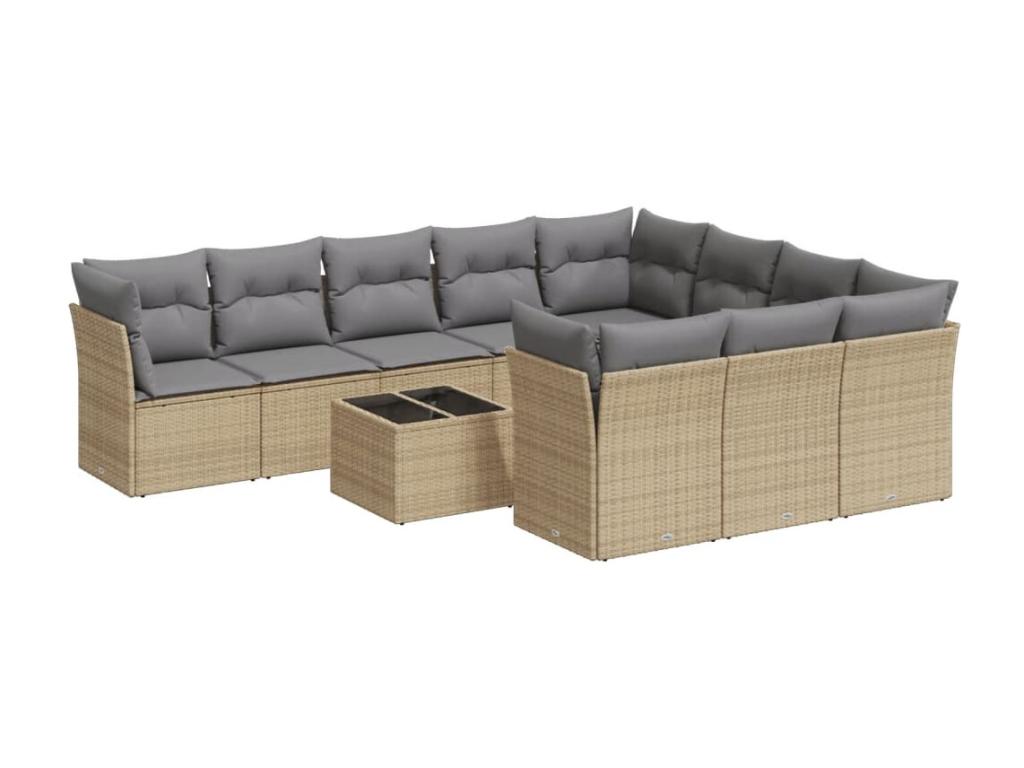 Beige Woven Resin Wicker Outdoor Furniture Set - dlz1766461043474