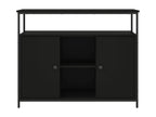 Black Engineered Wood Sideboard, 100 x 35 x 80 cm