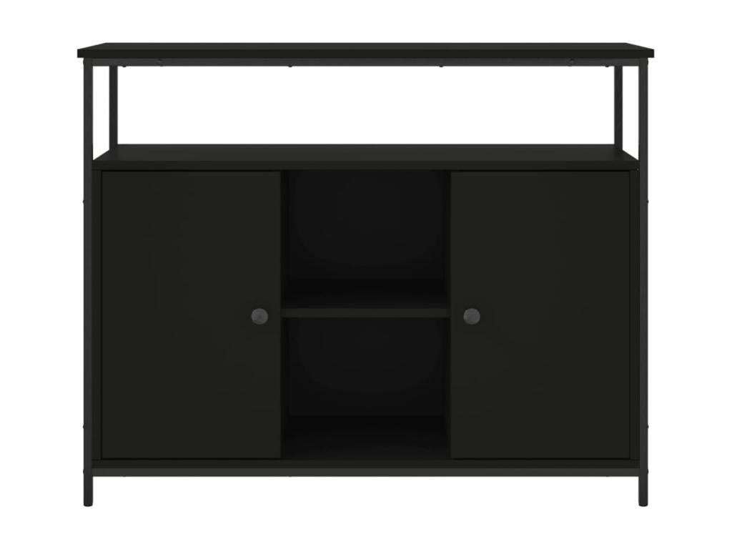 Black Engineered Wood Sideboard, 100 x 35 x 80 cm