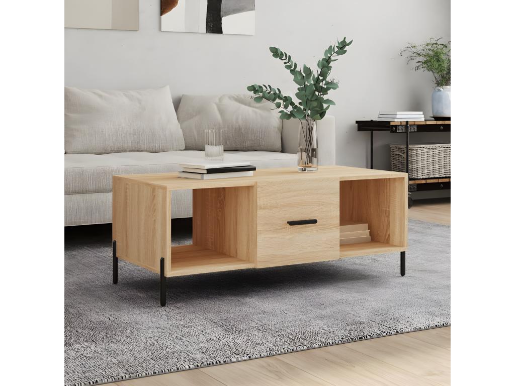 Brown Engineered Wood Coffee Table, 102 x 50 x 40 cm