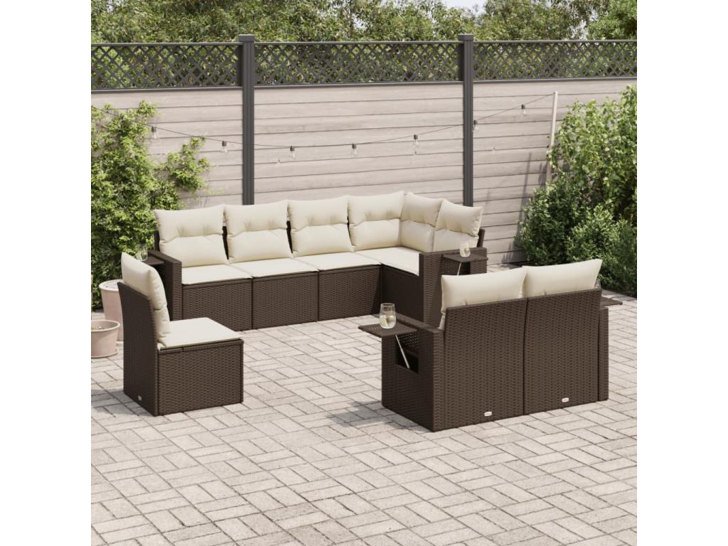 Brown Woven Resin Wicker Outdoor Furniture Set - dlz1766461074757