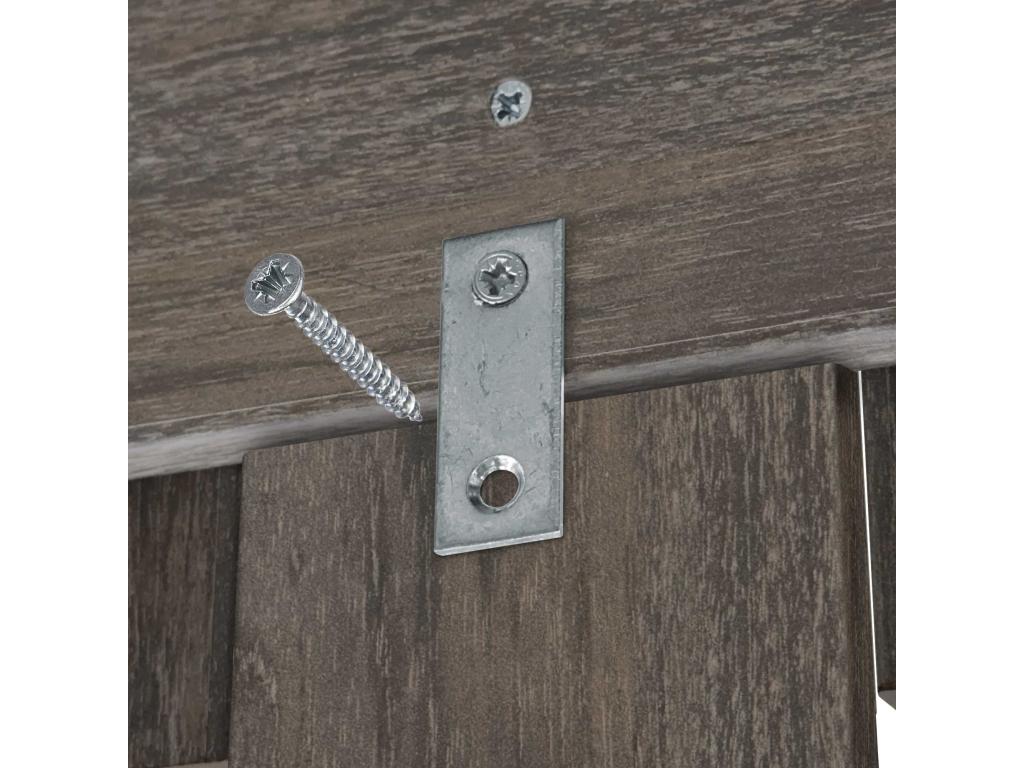 Brown Oak Wood Bed, 150 x 115 cm