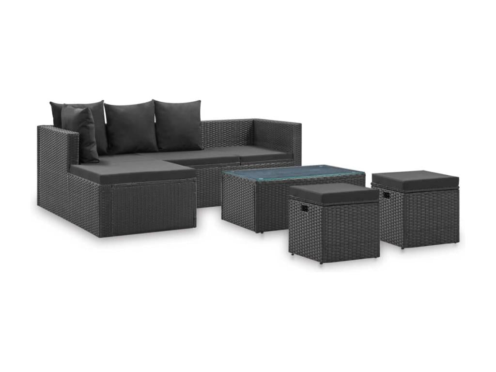 Black Woven Resin Wicker Outdoor Furniture Set - dlz1766461534491