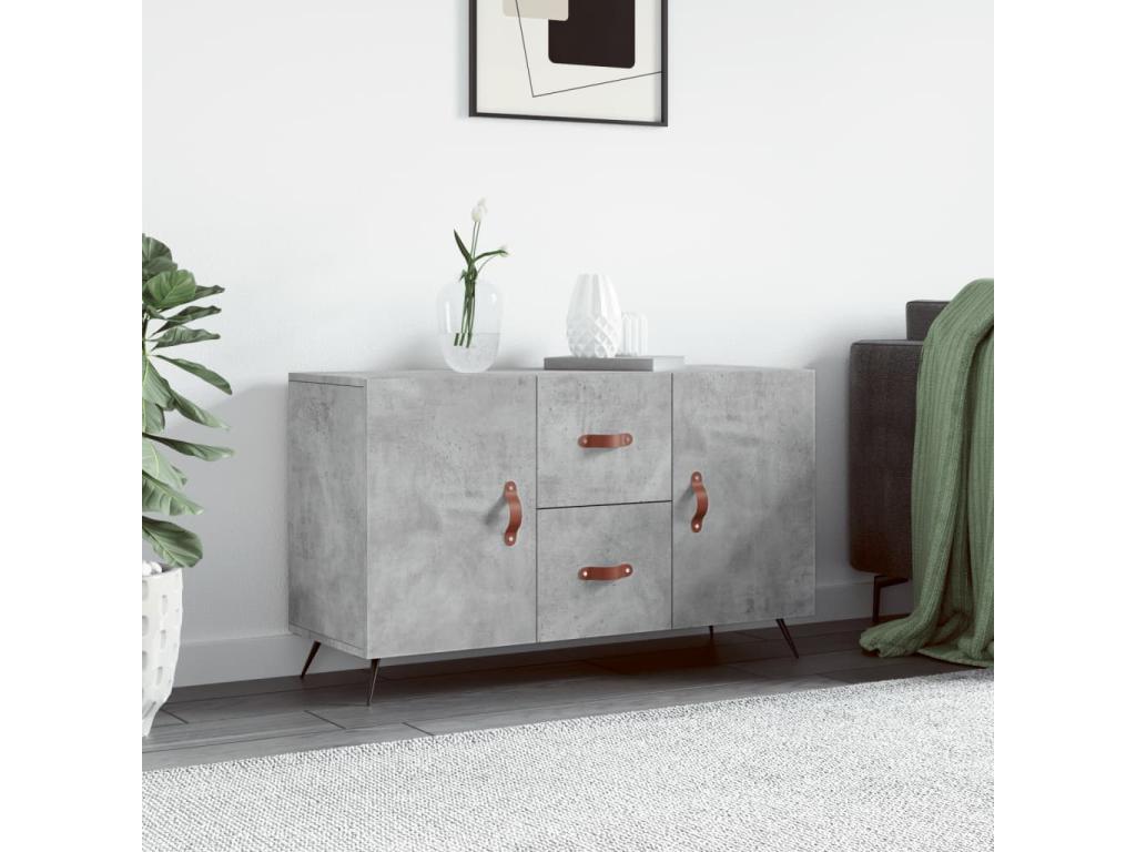 Gray Engineered Wood Sideboard, 100 x 36 x 60 cm