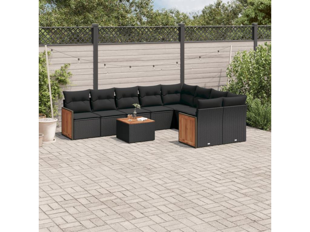 Black Woven Resin Wicker Outdoor Furniture Set - dlz1766461424363