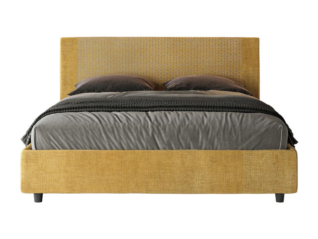 Yellow Fabric Bed, 160 x 210 cm
