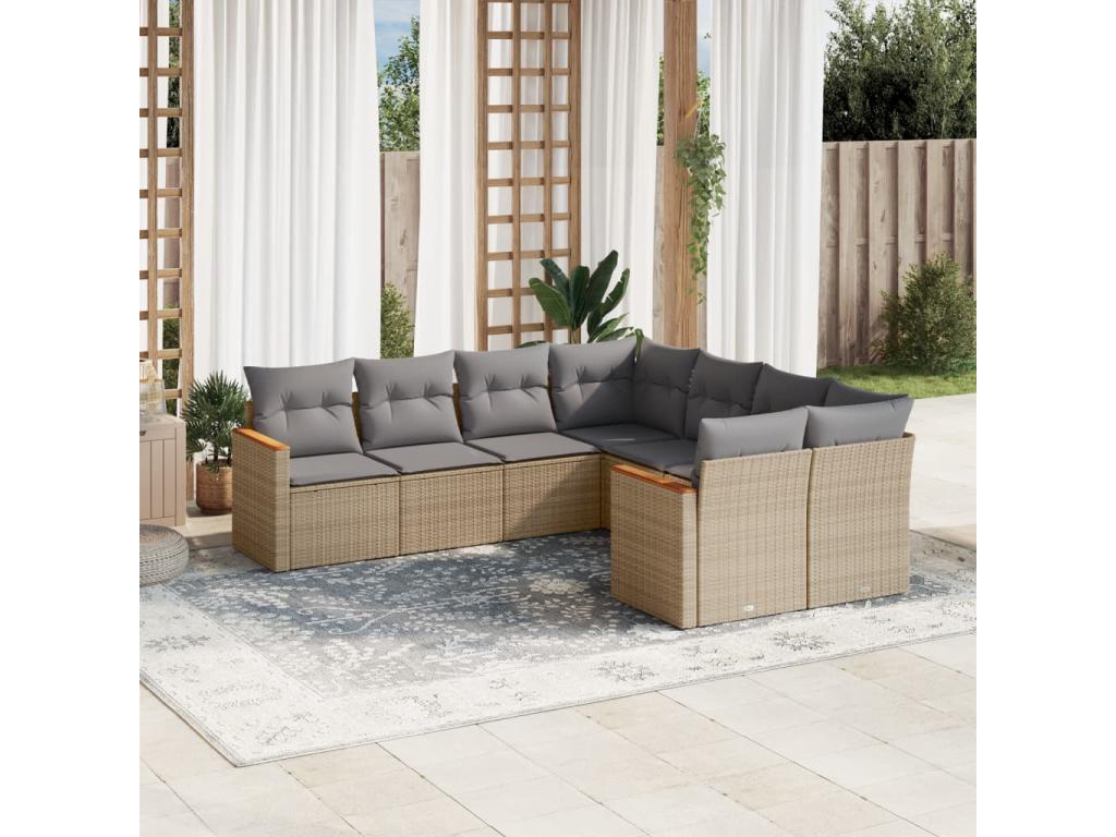 Beige Woven Resin Wicker Outdoor Furniture Set - dlz1766461024309
