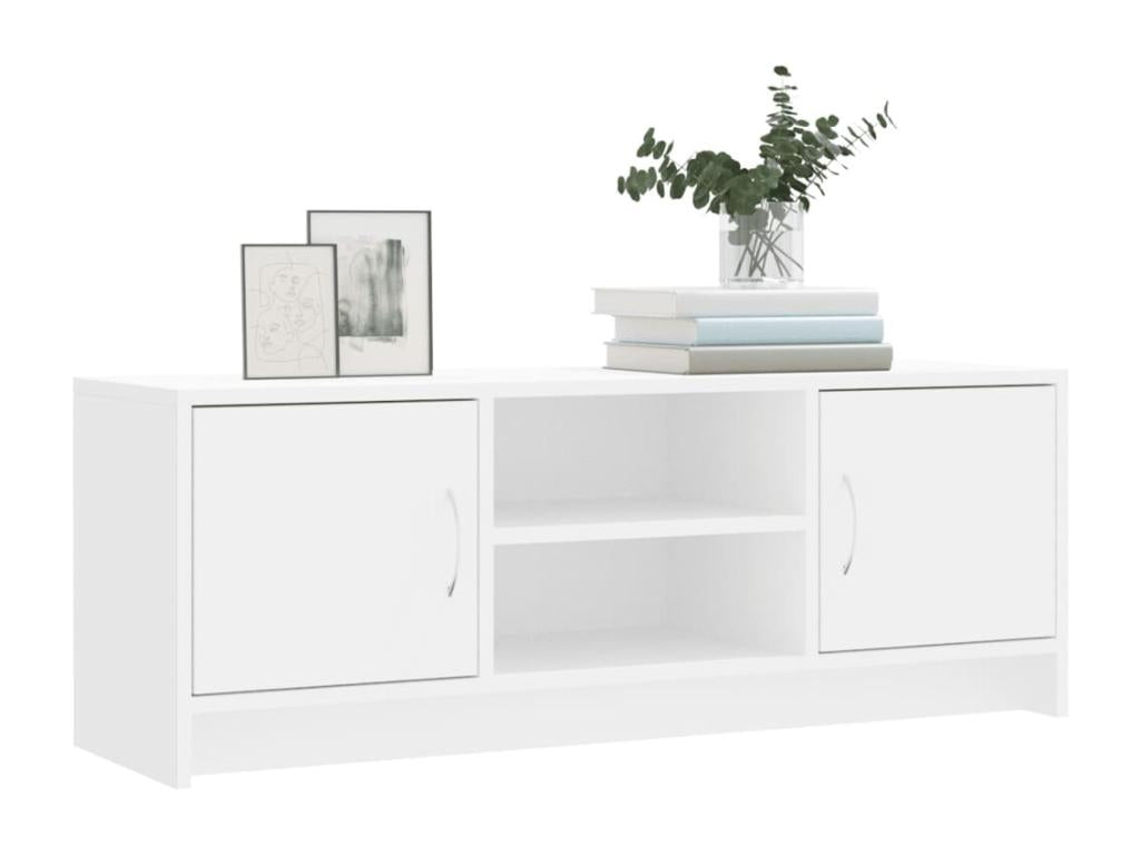 White Engineered Wood TV Stand, 102 x 30 x 37.5 cm
