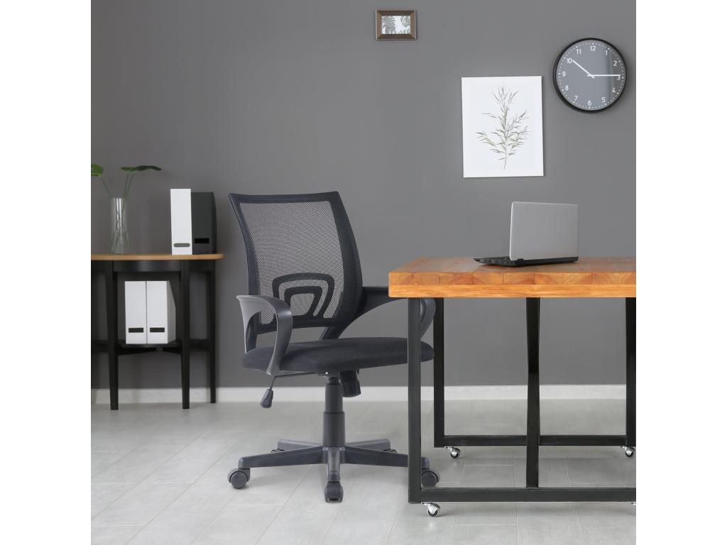 Black Faux Leather Chair - dlz1766461091474