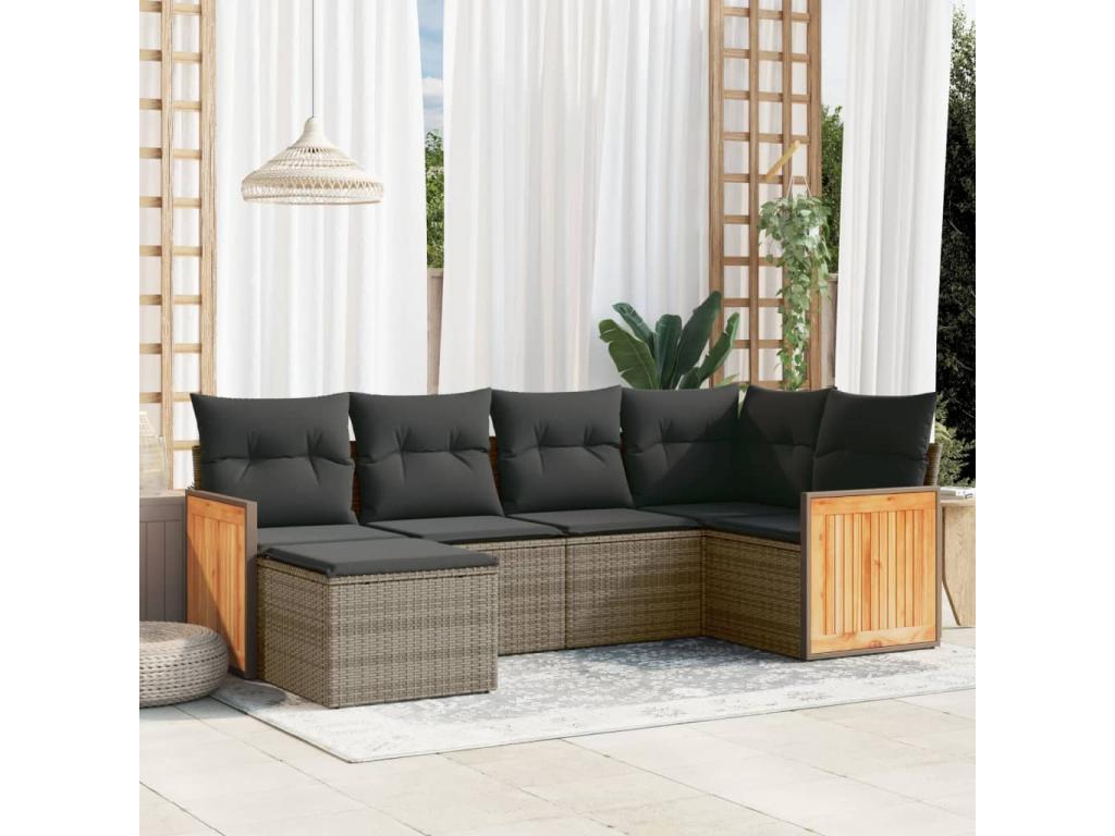 Gray Woven Resin Wicker Outdoor Furniture Set - dlz1766461366785