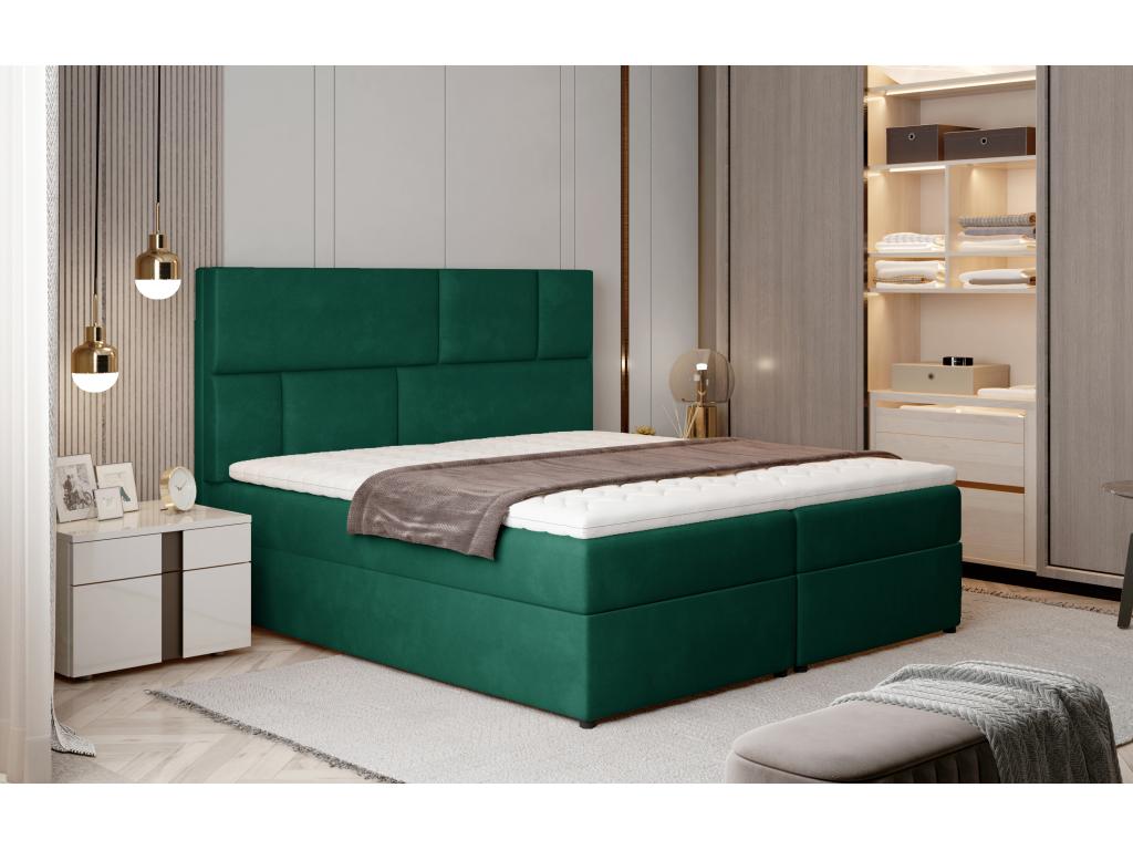 Green Fabric Bed, 140 x 200 cm
